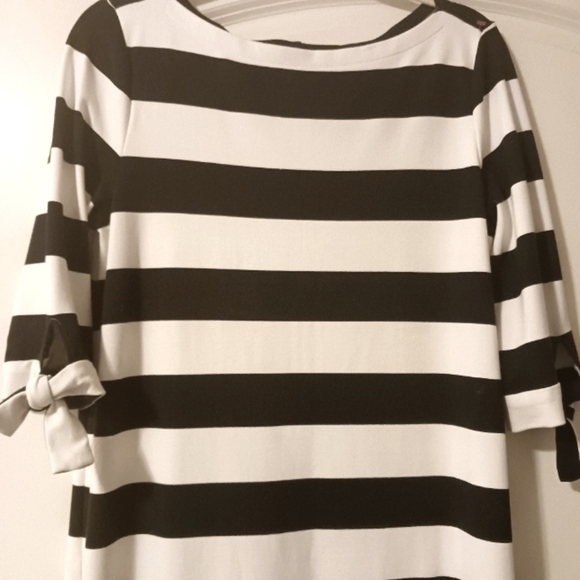Ralph Lauren Old Money Dress Black White Stripe - Picture 4 of 9
